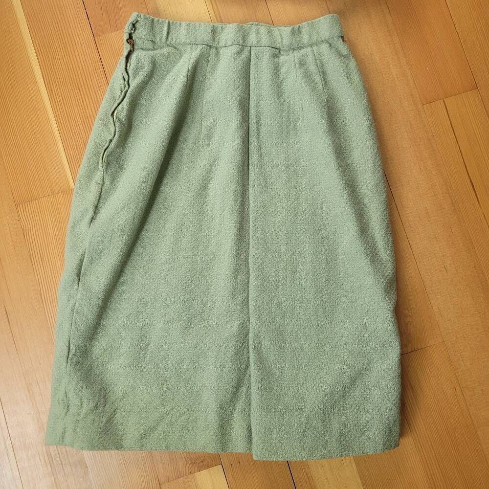 Vintage 60s mod light pastel‎ green skirt suit set short sleeved - Picture 8 of 16